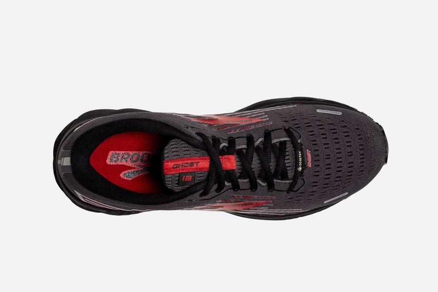 Brooks Running Shoes - Ghost 13 GTX Road Mens - Black/Red - ELU-837149